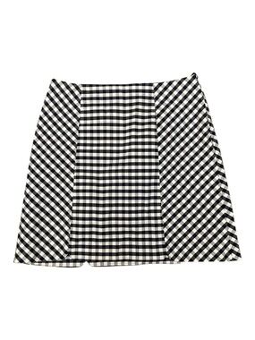 Brooks Brothers Womens Navy Blue Gingham Preppy Panel Skirt Size 12 A-Line
